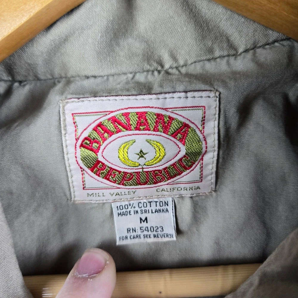 Vintage Banana Republic Safari Vest Mens Medium Khaki Utility Fishing Gorpcore